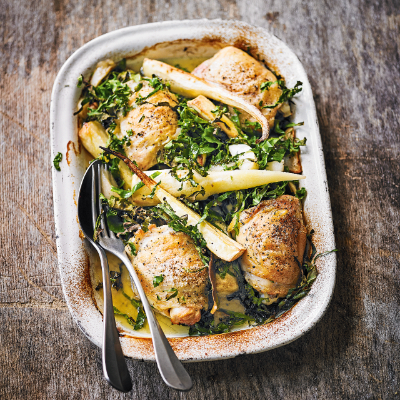 mary-gwynns-baked-chicken-with-apples-parsnips-kale-bay